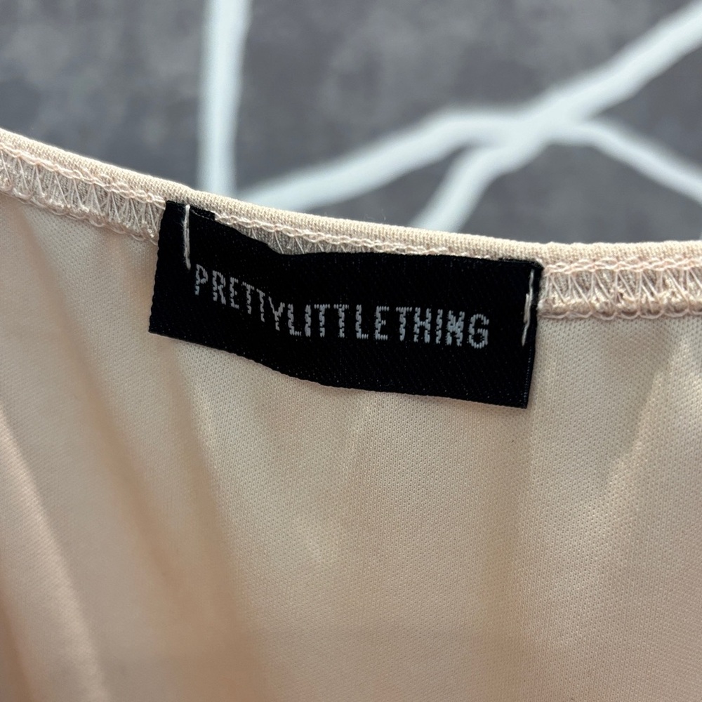 PrettyLittleThing Beige Backless Ruched Dress - Picture 2 of 2